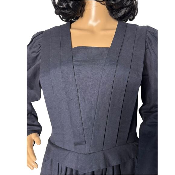 Vintage 70’s Diane Von Furstenberg Ladies Linen black midi dress size small - Picture 6 of 17